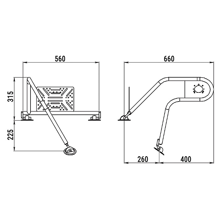 Стойка рулевая с креплением на баллон надувной лодки 25мм в Ставрополе