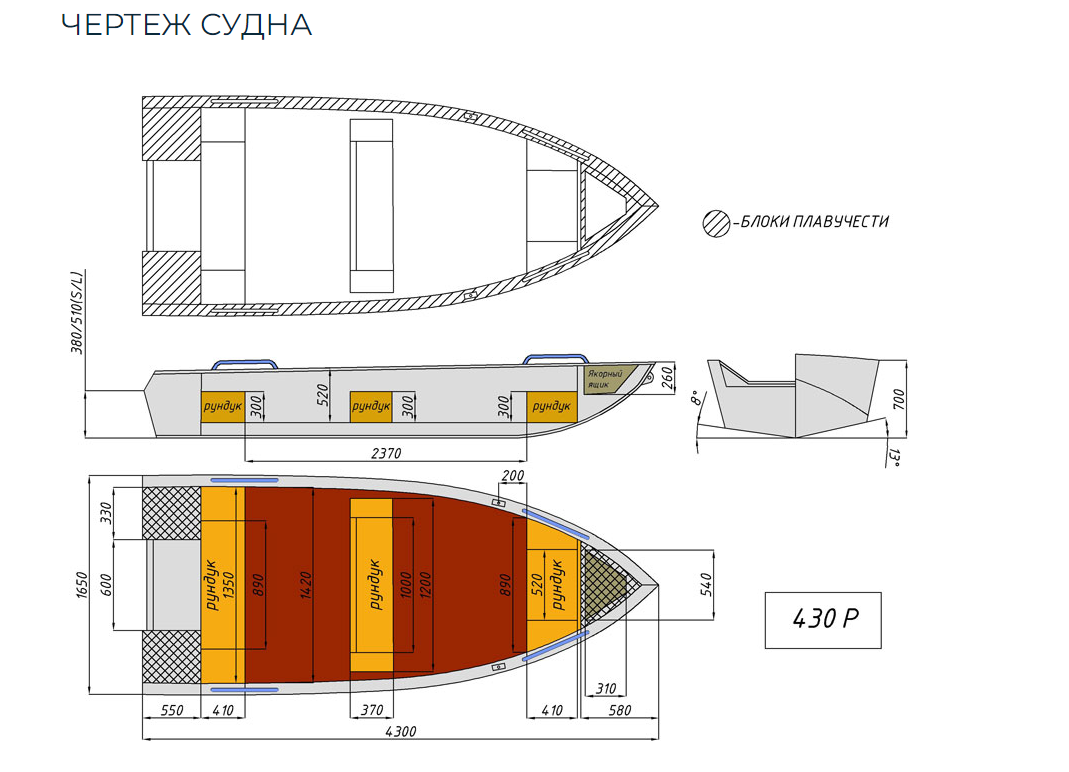 Алюминиевая лодка  Wyatboat-430 Р в Ставрополе