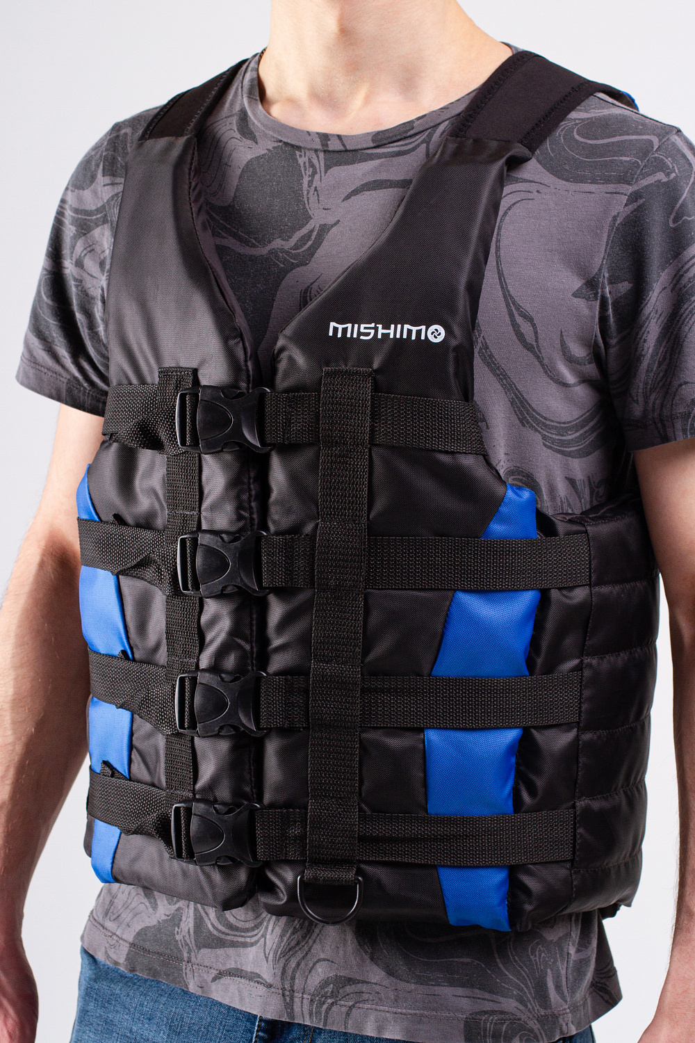 Жилет спасательный MISHIMO PRO Премиум качества Черно-синий в Ставрополе