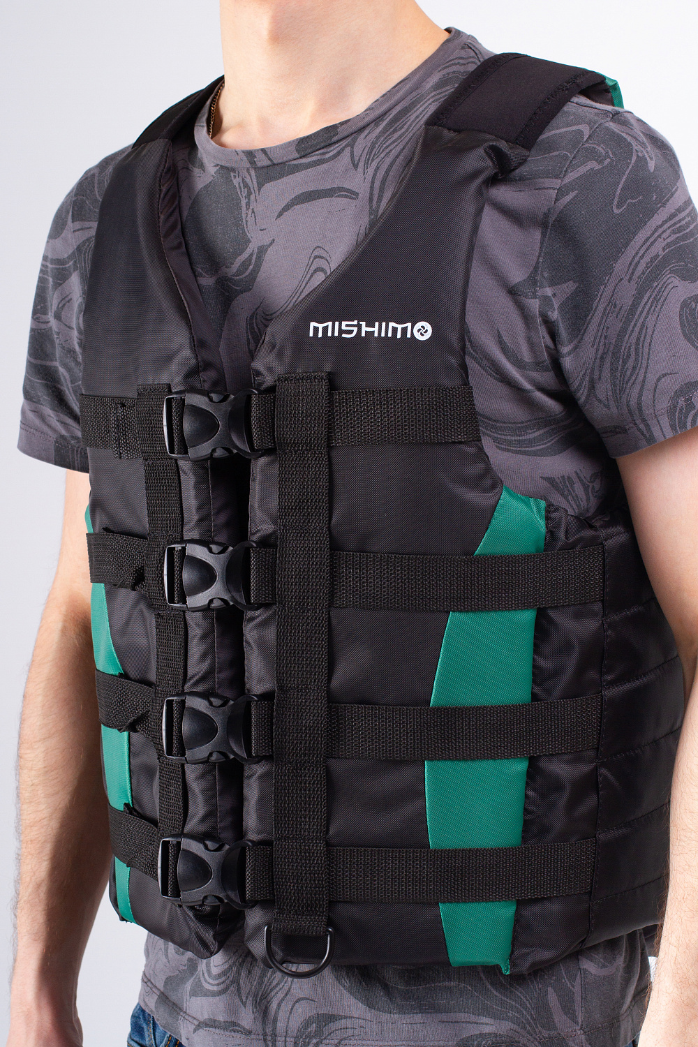 Жилет спасательный MISHIMO PRO Премиум качества Черно-зеленый в Ставрополе