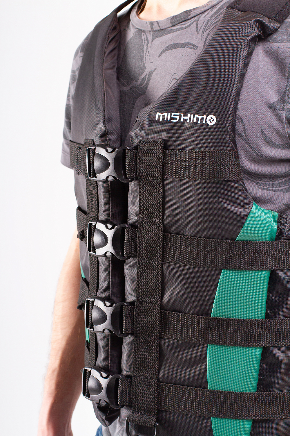 Жилет спасательный MISHIMO PRO Премиум качества Черно-зеленый в Ставрополе