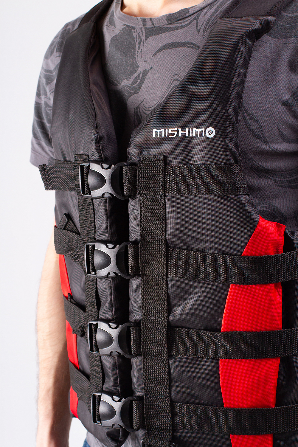 Жилет спасательный MISHIMO PRO Премиум качества Черно-красный в Ставрополе